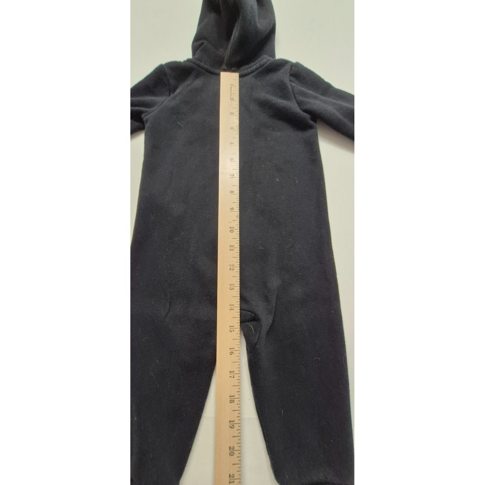 Nike baby "Just Do it" black one piece‎ hoodie full zip coverall sz. 12 months - Picture 11 of 12